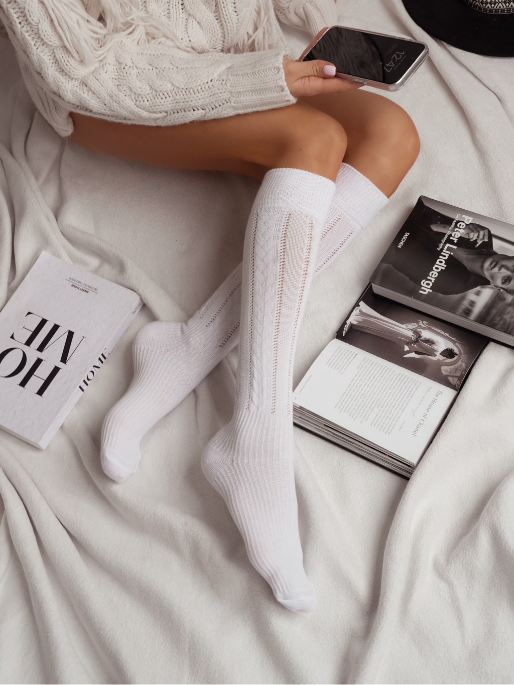 Dokolenke OPENWORK - BELA