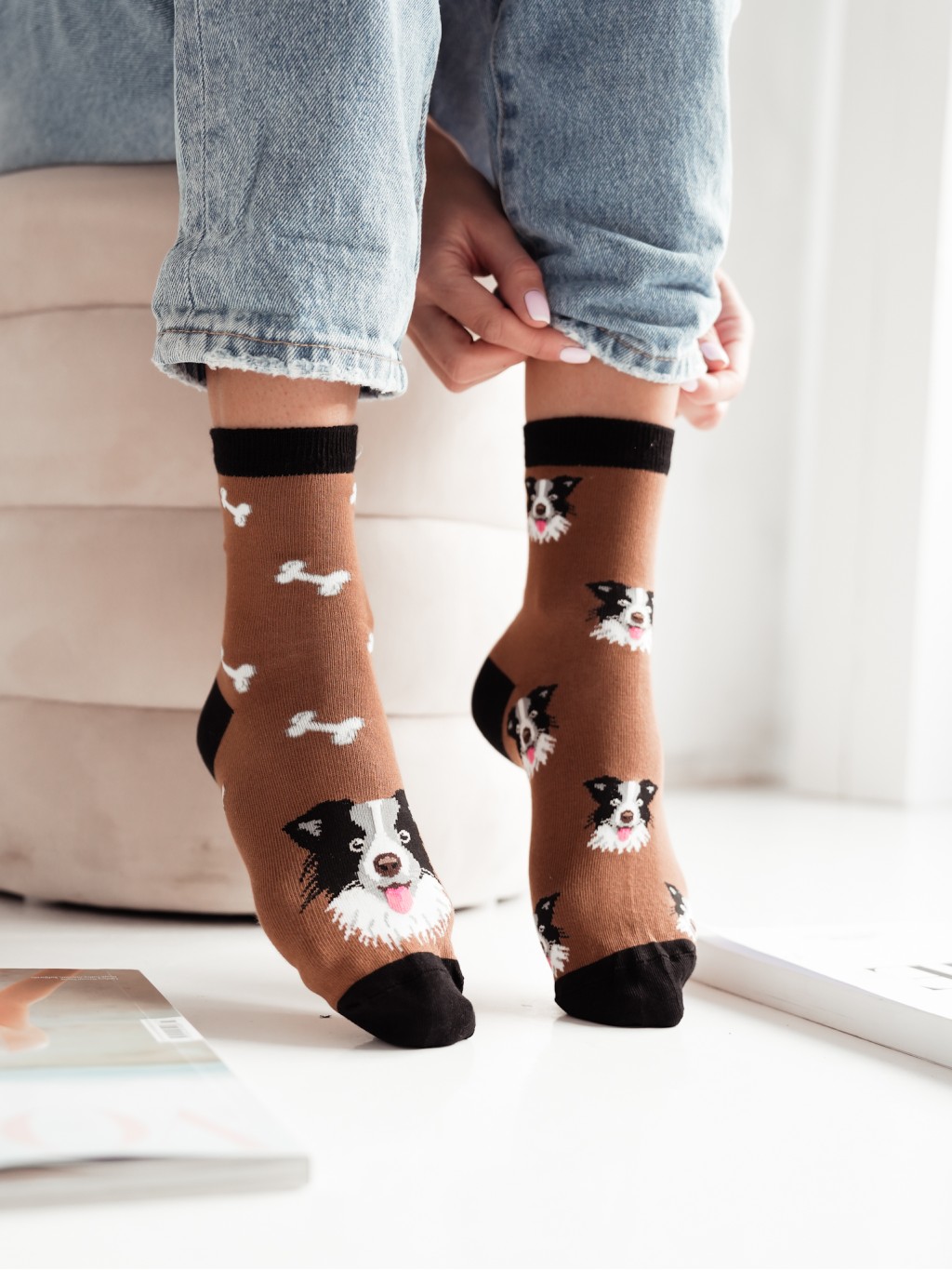 Nogavice BORDER COLLIE DOG - KAMEL