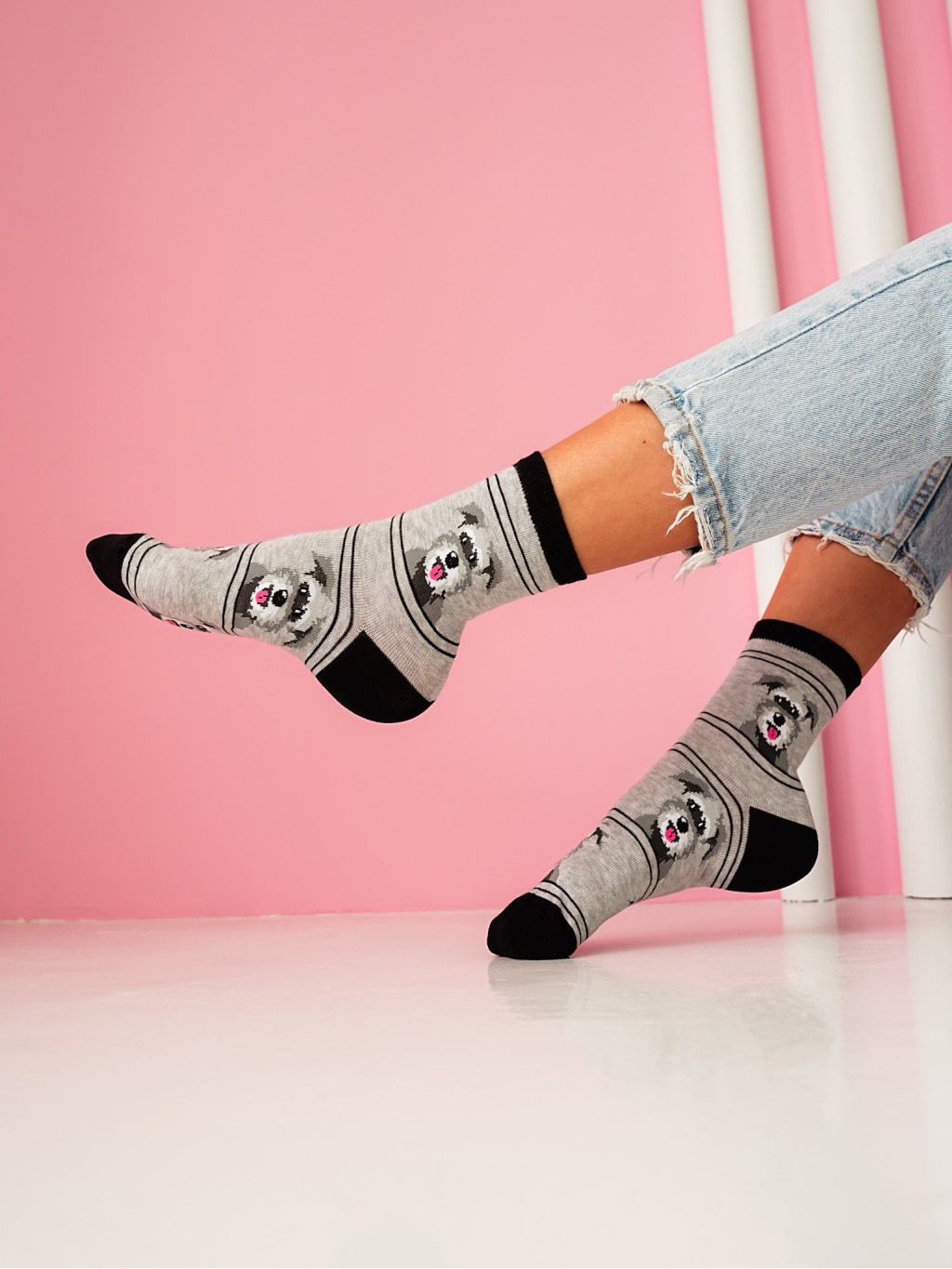 Nogavice SHNAUZER DOG - SIVA