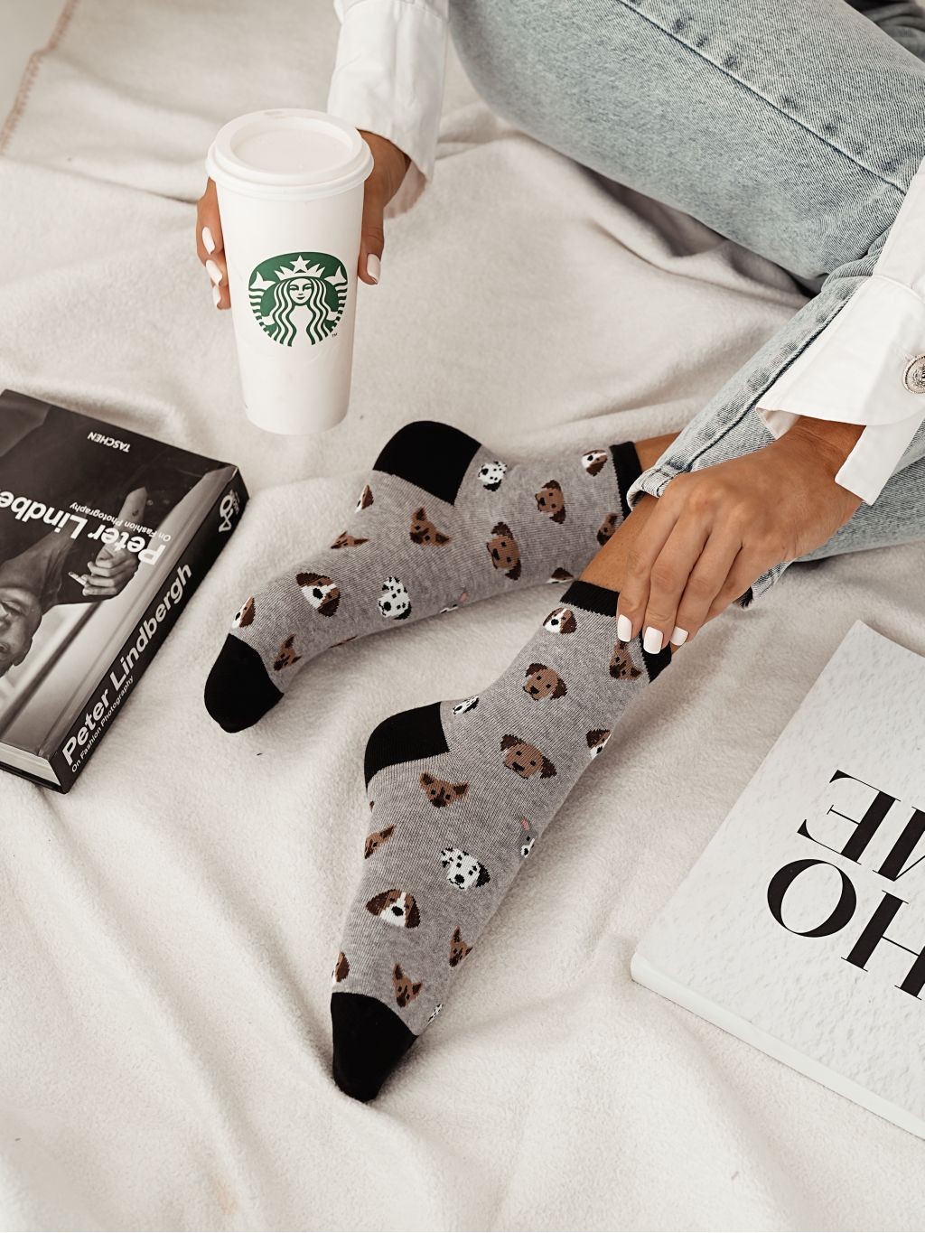 Nogavice DOGS PATTERN - SIVA